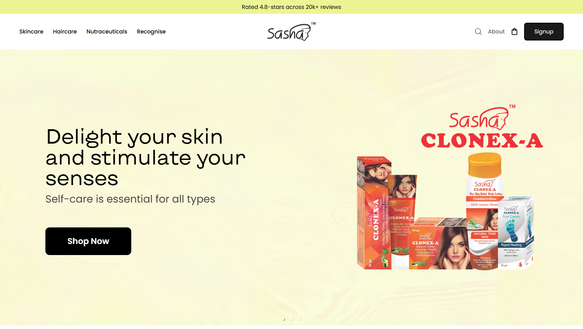 Sasha Life Healthcare Website